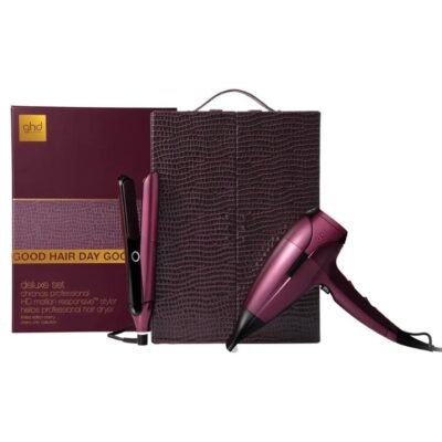Chronos Straightener & Helios Hair Dryer Deluxe Gift Set in Cherry Chic